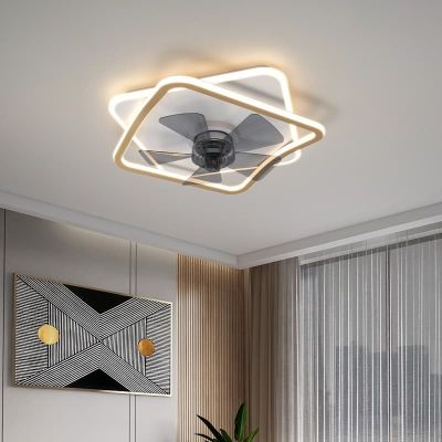 Quạt trần đèn LED ốp trần khung vuông lồng ghép
