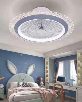 Quạt trần đèn LED trang trí viền pha lê