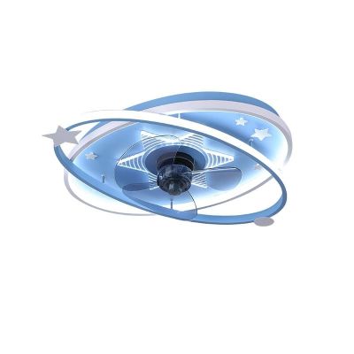 Quạt trần đèn LED ốp trần vòng xoay hiện đại