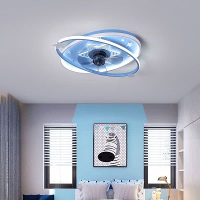 Quạt trần đèn LED ốp trần vòng xoay hiện đại