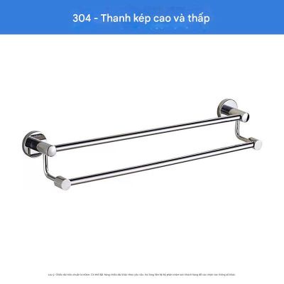 Thanh Treo Khăn Inox 304 Dày 40/50/60/80cm - Chống Gỉ, Đánh Bóng Cao Cấp 007