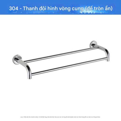 Thanh Treo Khăn Inox 304 Dày 40/50/60/80cm - Chống Gỉ, Đánh Bóng Cao Cấp 007