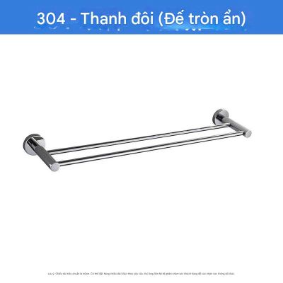 Thanh Treo Khăn Inox 304 Dày 40/50/60/80cm - Chống Gỉ, Đánh Bóng Cao Cấp 007