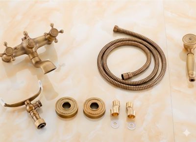 Vòi Hoa Sen Kiểu Điện Thoại Cổ Điển 002 - Chất Liệu Đồng Cao Cấp, Thiết Kế Sang Trọng Đa Chức Năng