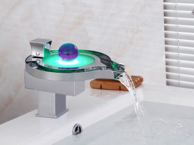 VÒI LAVABO NÓNG LẠNH CHẤT LIỆU INOX 304 LED 030