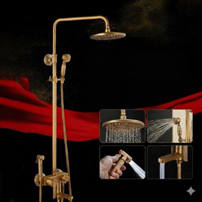 Vòi Sen Tắm Đồng Cổ Điển Cao Cấp 001 (Màu Đồng Thau)