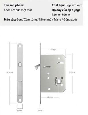 Khóa Cửa Lùa Âm Một Mặt Bằng Đồng Cao Cấp – Mã 058