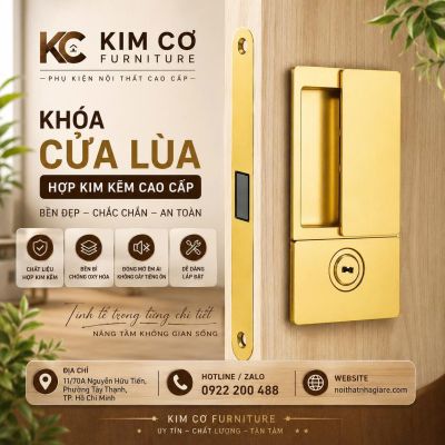 Khóa Cửa Lùa Âm Từ Tĩnh Lặng Hợp Kim Cao Cấp – Mã 059