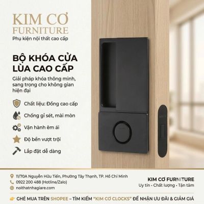 Khóa Cửa Lùa Âm Một Mặt Bằng Đồng Cao Cấp – Mã 058