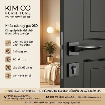 Khóa Cửa Tay Gạt Đồng Cao Cấp – Mã 060