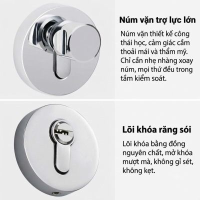 Khóa Cửa Tay Gạt Hợp Kim Bóng Crom Cao Cấp – Mã 062