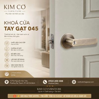 Khóa Cửa Tay Gạt Trơn Hiện Đại Hợp Kim Kẽm Cao Cấp – Mã 045