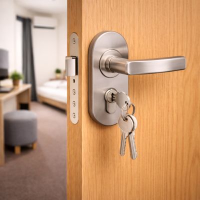 Kh&oacute;a cửa tay gạt cho ph&ograve;ng trọ: Bền &ndash; Rẻ &ndash; Dễ thay thế