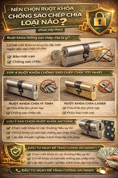 N&ecirc;n chọn ruột kh&oacute;a chống sao ch&eacute;p ch&igrave;a loại n&agrave;o?