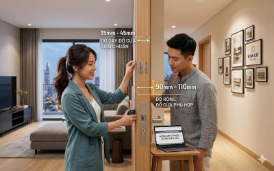 K&iacute;ch Thước Đố Cửa Ti&ecirc;u Chuẩn Lắp Kh&oacute;a Tay Gạt Chung Cư