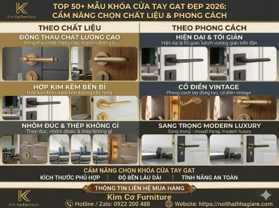 TOP 50+ MẪU KH&Oacute;A CỬA TAY GẠT ĐẸP 2026: CẨM NĂNG CHỌN CHẤT LIỆU &amp; PHONG C&Aacute;CH