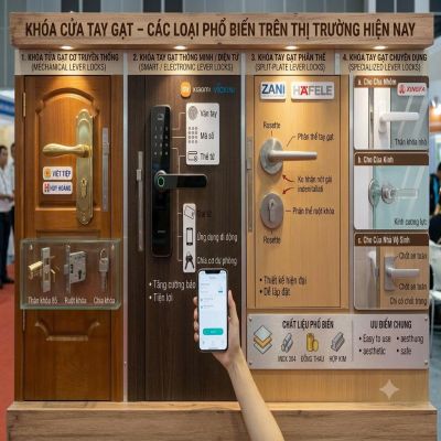 h&oacute;a Cửa Tay Gạt &ndash; C&aacute;c Loại Phổ Biến Tr&ecirc;n Thị Trường Hiện Nay
