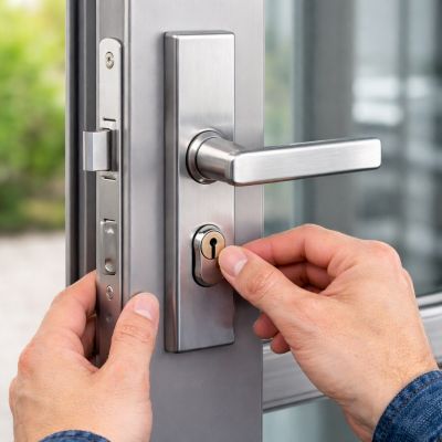 Kh&oacute;a cửa tay gạt cho cửa nh&ocirc;m: Lựa chọn ph&ugrave; hợp, bền đẹp v&agrave; dễ lắp đặt