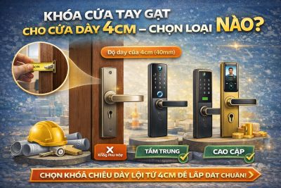 Kh&oacute;a cửa tay gạt cho cửa d&agrave;y 4cm &ndash; Chọn loại n&agrave;o ph&ugrave; hợp v&agrave; bền nhất?