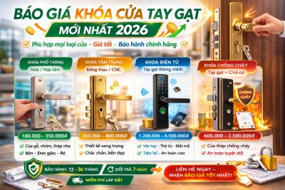 B&aacute;o gi&aacute; kh&oacute;a cửa tay gạt mới nhất &ndash; Cập nhật đầy đủ theo từng ph&acirc;n kh&uacute;c