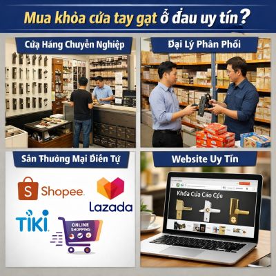 Mua kh&oacute;a cửa tay gạt ở đ&acirc;u uy t&iacute;n?