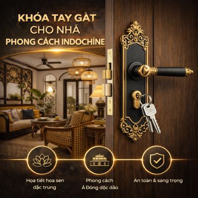 Kh&oacute;a tay gạt cho nh&agrave; phong c&aacute;ch Indochine
