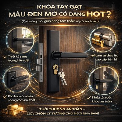 Kh&oacute;a tay gạt m&agrave;u đen mờ c&oacute; đang hot kh&ocirc;ng?