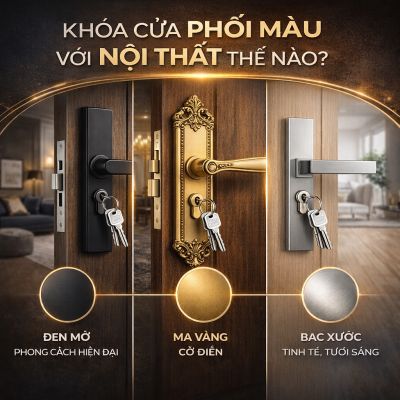 Kh&oacute;a cửa phối m&agrave;u với nội thất thế n&agrave;o?