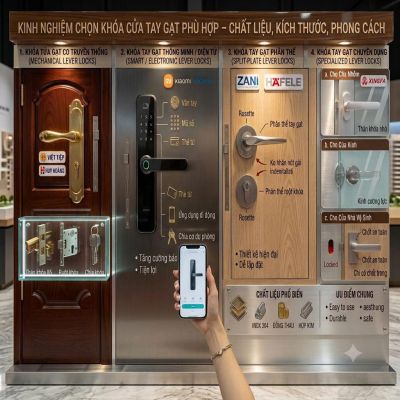 Kinh Nghiệm Chọn Kh&oacute;a Cửa Tay Gạt Ph&ugrave; Hợp &ndash; Chất Liệu, K&iacute;ch Thước, Phong C&aacute;ch
