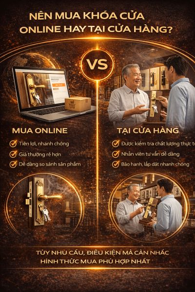 N&ecirc;n mua kh&oacute;a cửa online hay tại cửa h&agrave;ng?