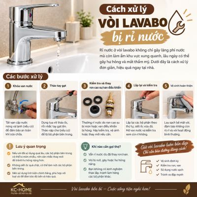 C&aacute;ch xử l&yacute; v&ograve;i lavabo bị rỉ nước